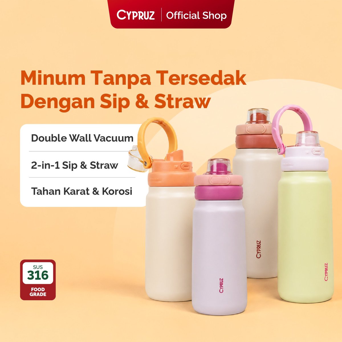accesforskin's tweet photo. Cypruz Tumbler (Cara pakai koin cek pinned)
#tumbler #cypruz 

Cypruz Tumbler 2 Ways Sip Double Wall Macaron Series 550ml - 750ml Tahan Panas dan Dingin Hingga 26 Jam Stainless Steel 316 Coating Premium Tahan Gores
https://t.co/uOfQF2xj6Z https://t.co/BrHnJt2fGJ