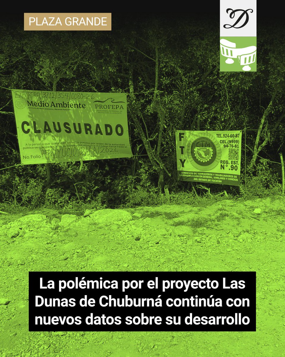DiariodeYucatan's tweet photo. #PlazaGrandeDY | 📌 El caso Las Dunas: ¿meras coincidencias?

La polémica en torno al proyecto inmobiliario Las Dunas de Chuburná sigue sacando a la luz datos reveladores.

Uno de los más relevantes está en la empresa desarrolladora del complejo. Como publicamos hace unos días, uno de los accionistas principales es el empresario José Chapur Zahoul, presidente de Grupo Palace Resorts, quien es nada menos que presidente del Patronato de la Administración del Patrimonio de la Beneficencia Pública del Estado de Yucatán y llegó a ese cargo por invitación del gobernador Joaquín Díaz Mena.

Además, la semana pasada, invitado por la presidenta Claudia Sheinbaum Pardo, participó en una de las “mañaneras” de Palacio Nacional para hablar del impacto del sargazo en las costas de Quintana Roo.

El patronato que preside el conocido empresario rindió protesta el 8 de marzo de 2025 ante el gobernador, según consta en comunicados oficiales, y un mes después —mera coincidencia quizá— la Secretaría de Medio Ambiente y Recursos Naturales (Semarnat) otorgó la autorización condicionada para la construcción del complejo Las Dunas de Chuburná.

Fue Raúl Osorio Alonzo, director general de la Administración del Patronato de la Beneficencia Pública, quien dio a conocer en las redes sociales –el 4 de noviembre de 2024– que el ingeniero Chapur aceptó “la invitación de nuestro gobernador” a presidir ese organismo.

Está por verse cuál será la posición del gobierno del Estado ante este problema, en el cual, como también se ha publicado, tiene participación porque el Instituto de Movilidad y Desarrollo Urbano Territorial (Imdut), que dirige Irak Greene Marrufo, concedió a la desarrolladora la Factibilidad Urbano Ambiental (FUA), documento clave para que la Semarnat otorgara la autorización condicionada en abril de 2025.

Tal vez sea otra casualidad, pero el Imdut expidió la FUA el 22 de noviembre de 2024, apenas unos días después de que el inversionista hotelero aceptó –según la versión de Raúl Osorio– la invitación de Huacho Díaz.

Los activistas también han enfocado sus baterías en el exgobernador Mauricio Vila Dosal, en cuya administración se modificó un ordenamiento costero.

📰 Continúa leyendo Plaza Grande, contenido exclusivo para suscriptores:
https://t.co/ZETdO3NebW