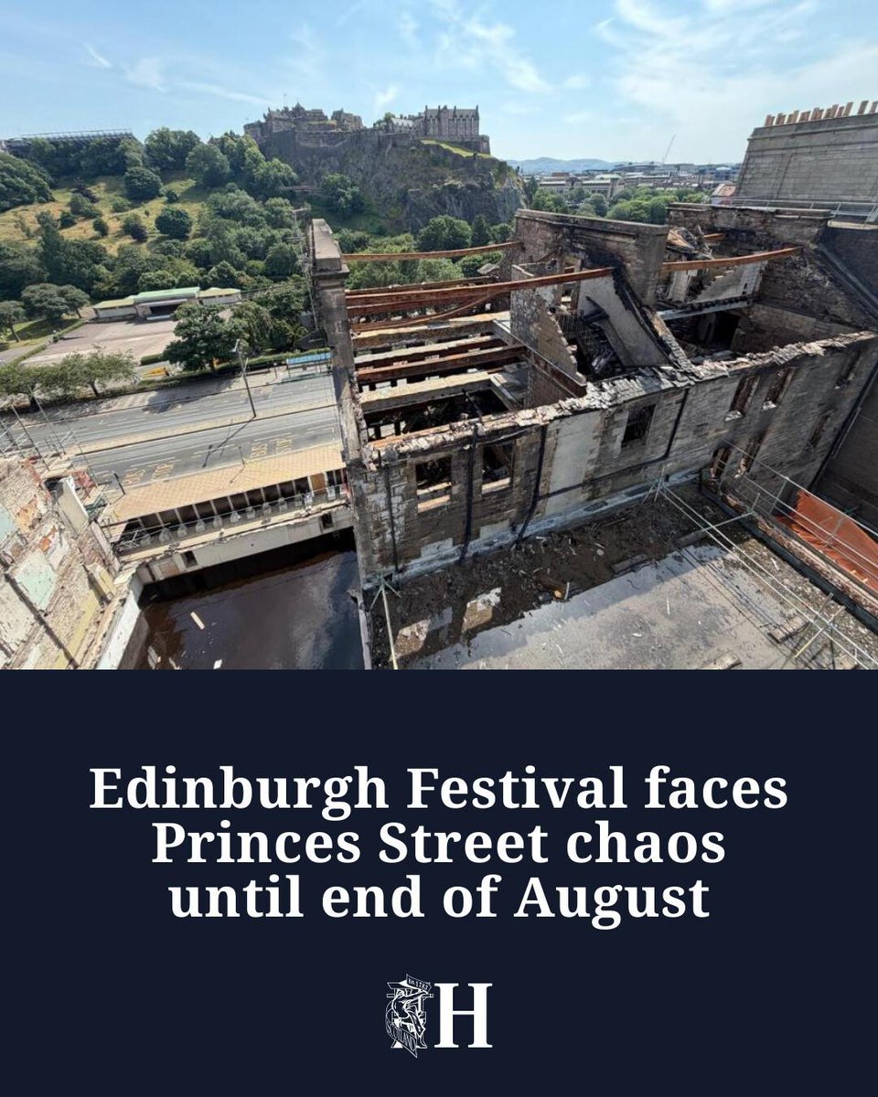 heraldscotland's tweet photo. EXCLUSIVE

Public transport disruption in the aftermath of the Princes Street fire is set to continue until the last few days of Edinburgh’s summer festivals season, the city council has admitted 👇 https://t.co/gw7IaGp7y2
