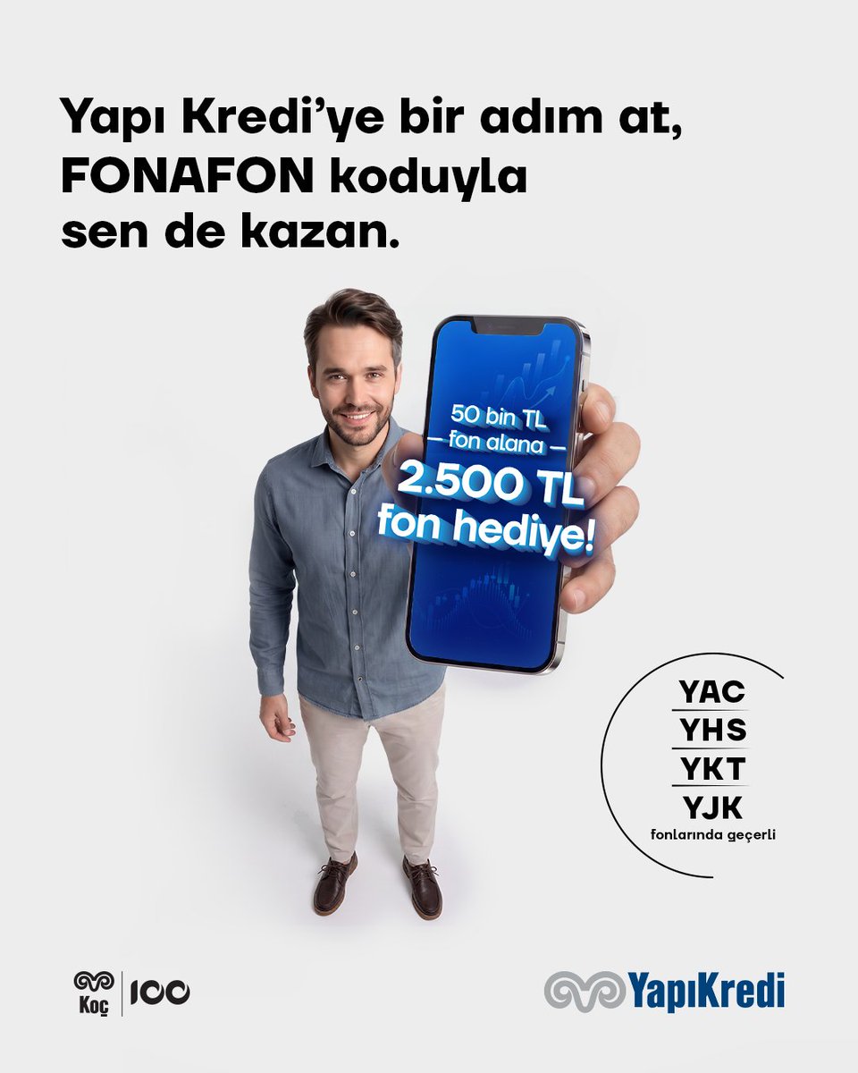 YapiKredi's tweet photo. Yapı Kredi’ye bir adım at, hediye fon kazan! 🎁

"FONAFON" koduyla Yapı Kredi müşterisi ol, seçili fonlardan tek seferde 50.000 TL ve üzeri alım yap; aynı fondan 2.500 TL kar��ılığı hediye fon fırsatını yakala!

⏳ Kampanya katılımı ilk 1.000 kişiyle sınırlıdır.

Detaylı bilgi: https://t.co/V0Nb1JxiVj