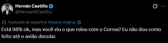 Oledagavea's tweet photo. Parece que, mais uma vez, a imprensa argentina está enganando alguns torcedores de plantão, que acreditam em qualquer coisa...

Já é a terceira vez que o Hernan diz que o Almada já fechou com o River, em menos de dois meses.

Se tivesse fechado mesmo, por que o Boto iria até a Argentina conversar presencialmente com o estafe do jogador?

A decisão ainda não foi tomada, e segundo o Boto, o próprio meia já deixou claro que o problema nunca foi querer ou não querer defender o Flamengo.

A decisão está próxima. Aí veremos se é verdade mesmo essa história de que ele estaria 98% fechado com o River. 

Ah, mas tem o caso do Correa, não é mesmo? rs.
