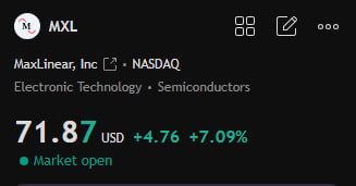 JasonMillerMac4's tweet photo. Yesterday’s $MXL call didn’t need long to age well.

After the stock got hit 21%, I said the selloff looked more like a positioning reset after a 166% run—not a breakdown in the AI infrastructure story.

Today, $MXL is up more than 7%.

The call wasn’t based on hoping for a bounce:

• Q2 revenue grew 55%
• Infrastructure revenue jumped 145%
• Q3 guidance came in at $210M–$220M versus the Street near $174M
• The 2026 optical data-center outlook was raised to $210M–$230M

Yesterday’s setup identified $64–65 as support and $64.50–66.50 as the buy zone. Today’s move is starting to validate that read.

Now $72 is the level that matters. A clean breakout with volume could reopen the path toward $82.

Anyone can explain a rally after it happens. The real edge is recognizing when the market has repriced a strong growth story too aggressively—and laying out the levels before the move.

I posted the setup before the bounce. I’m tracking the next one in my private watchlist. WhatsApp link is in my profile.

#MXL #Semiconductors #AIInfrastructure #ChipStocks