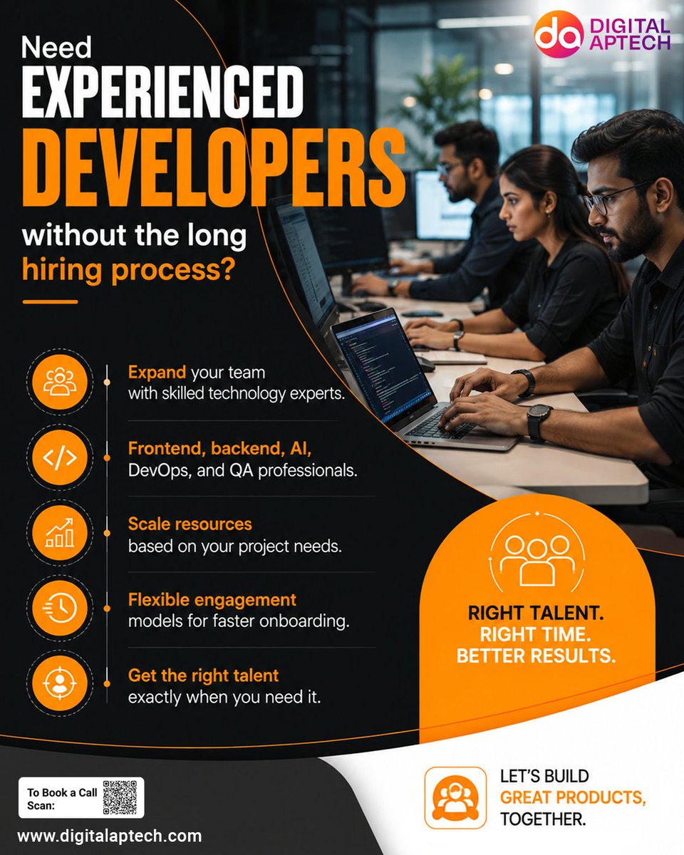 DigitalApTech's tweet photo. Access skilled professionals across multiple technologies with flexible engagement models. Build smarter, deliver faster, and grow with confidence with Digital Aptech.
Visit: https://t.co/IRQw6YzxlJ
#DigitalAptech #HireDevelopers #DedicatedDevelopers #ITStaffAugmentation https://t.co/G90sFnxGWR
