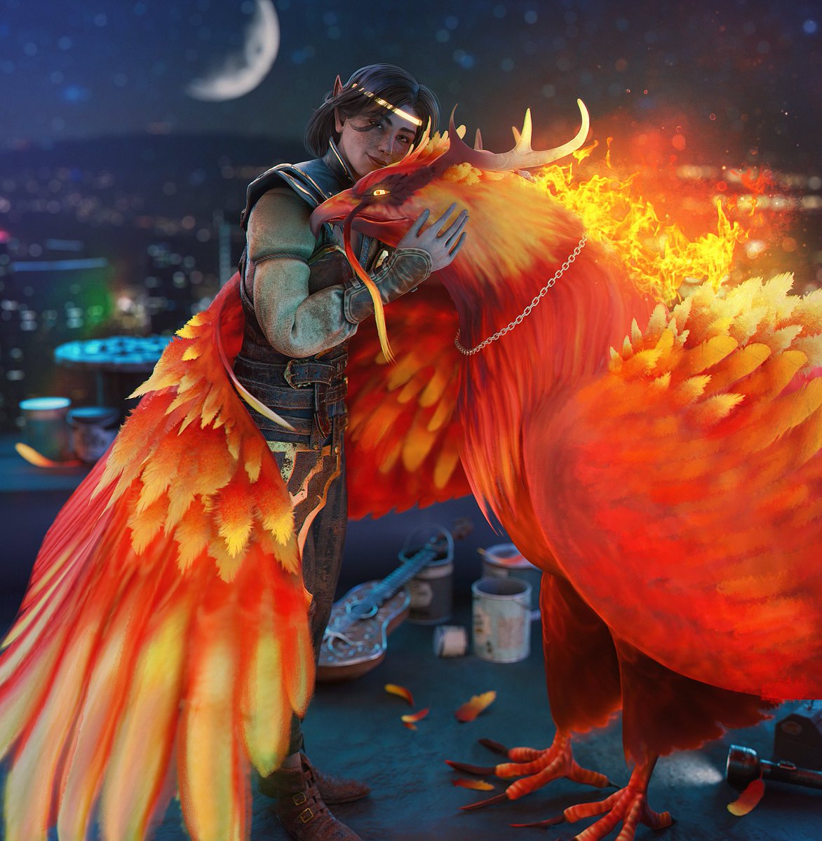 chaosgremlinz's tweet photo. In order to rise from the ashes, the phoenix must first burn. 🔥 

🎨: @/LePapillonPo 
#aestriyazar #chaosgremlins #yumetwt https://t.co/jQcF438lWg
