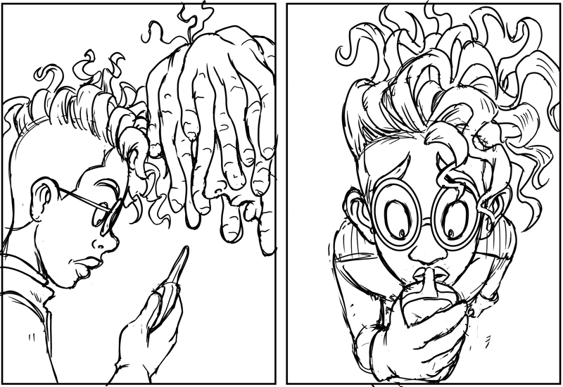 Rivenis's tweet photo. Working on chapter 2 of Cosmic Cicada. More previews on my Patreon for those who wanna support https://t.co/oc0LrQJZaG