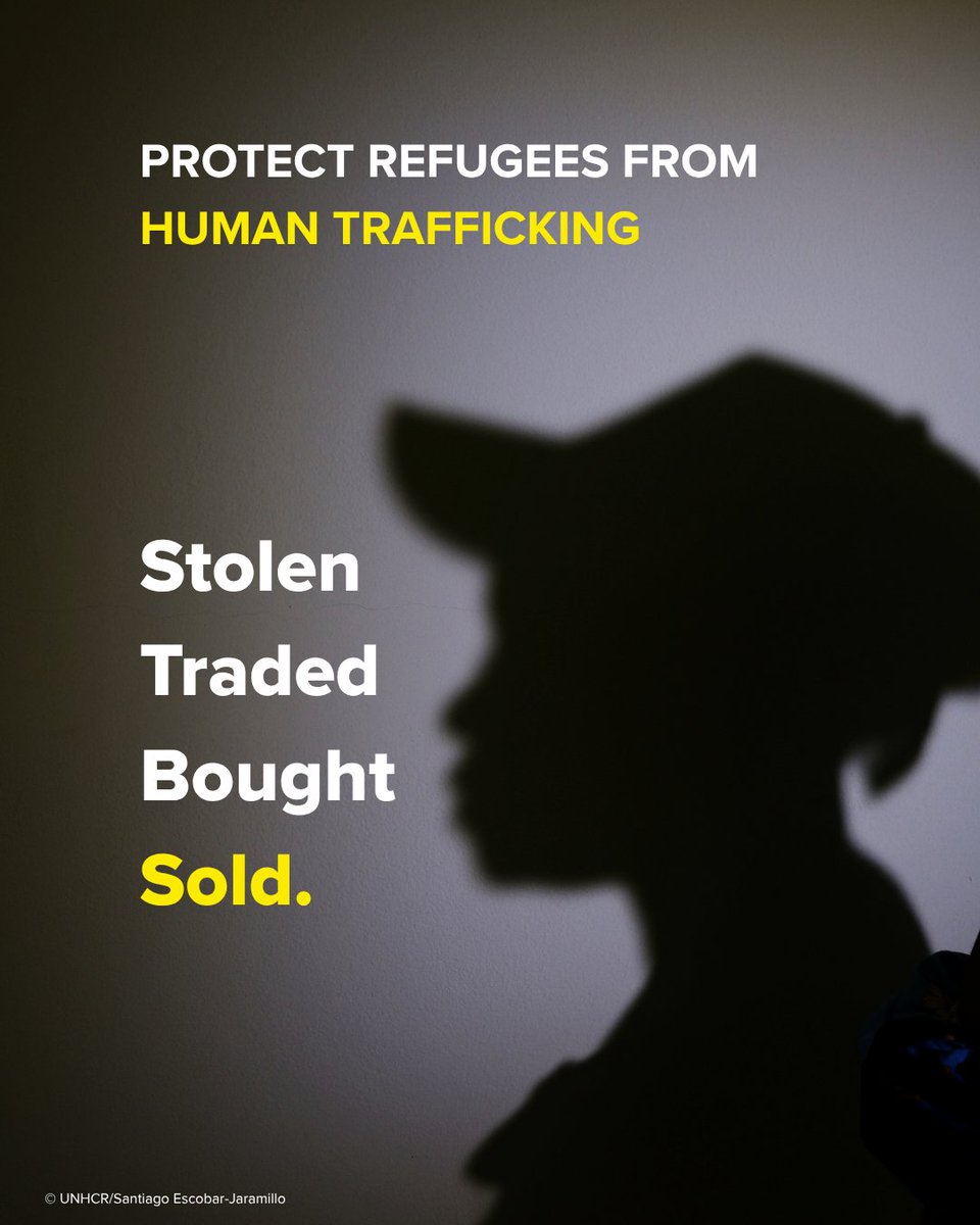UNHCRuganda's tweet photo. When people are forced to flee, separated from support systems or left without protection, they become vulnerable to exploitation by traffickers. 

We stand with survivors and reaffirm our commitment to protecting those forced to flee. 

#EndHumanTrafficking https://t.co/ilLVZnH2AN