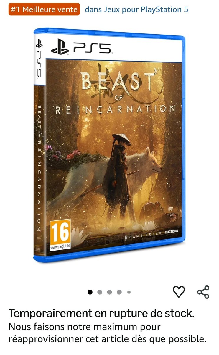 VRSinge's tweet photo. "Les jeux physiques ne se vendent pas". Pendant ce temps, Beast of Reincarnation est en rupture de stock, ma précommande est en attente. Ensuite, ils diront "vous voyez, en démat c'est 90%". https://t.co/wLRKrx9hIV