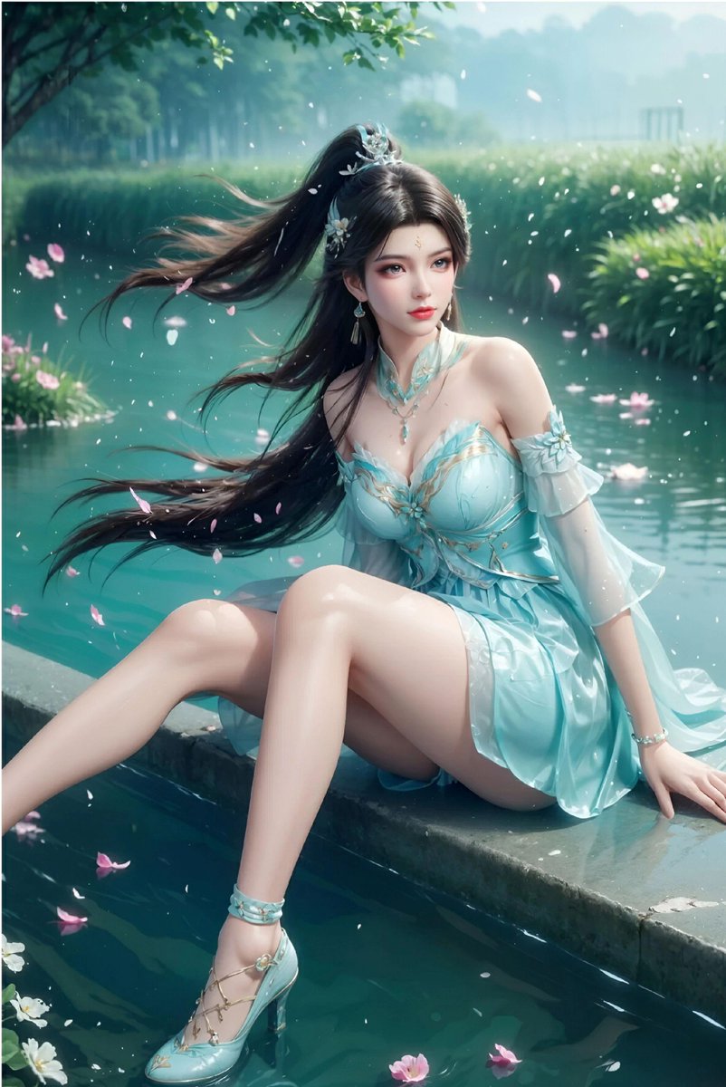 AIDHPP's tweet photo. 国漫顶级美女唇角带���浅浅笑意，眼神温柔如水令人难以移开视线（斗破苍穹 萧薰儿） #AI绘画 #国漫女神 https://t.co/Tpxdr7JGWN