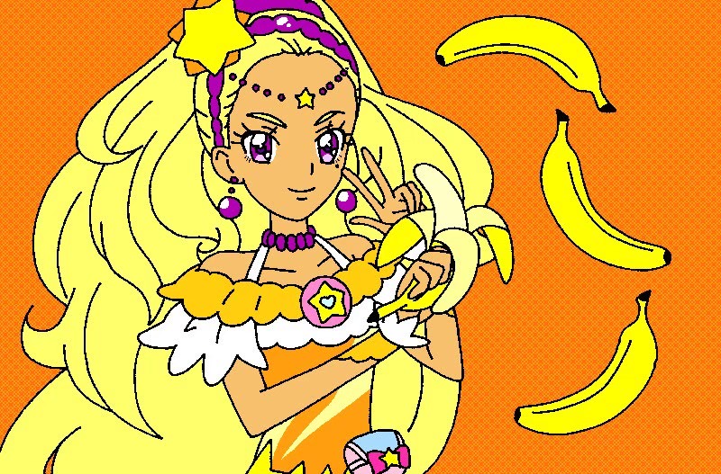 leonapplefield's tweet photo. 🍌バナナ🍌
#プリキュアイラスト
#キュアサマー
#キュアカスタード
#キュアソレイユ
#キュアスパークル
#バナナの日 https://t.co/vUcghaDYAJ