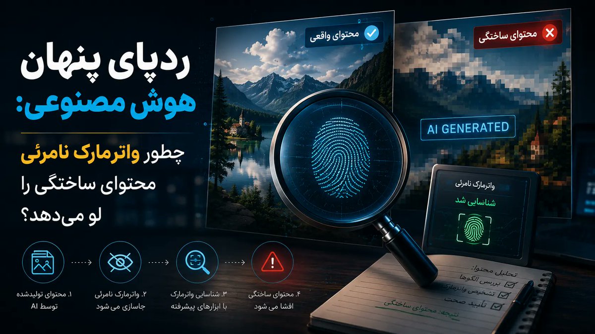 deepfa_ir's tweet photo. 🕵️‍♂️ یه عکس جنجالی وایرال می‌شه، بعد معلوم می‌شه ساختگی بوده!

هوش مصنوعی الان یه واترمارک نامرئیه که چشم نمی‌بینتش ولی الگوریتم می‌خونتش 🔍

از SynthID گوگل تا قانون جدید اروپا با جریمه ۱۵ میلیون یورویی 💶

📖 مقاله: https://t.co/PYZwYDWxAQ

#هوش_مصنوعی #دیپ_فیک #SynthID #AI https://t.co/p2YIPVfdD1