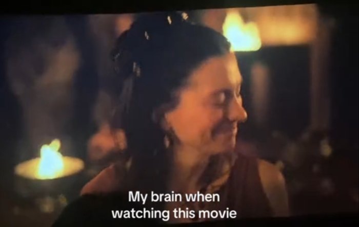 Greg3f's tweet photo. Nothing beats Penelope giggling as her husband does his party trick. It’s such a real moment, and definitely my favourite in the movie. #Theodyssey https://t.co/1HoLTnNita
