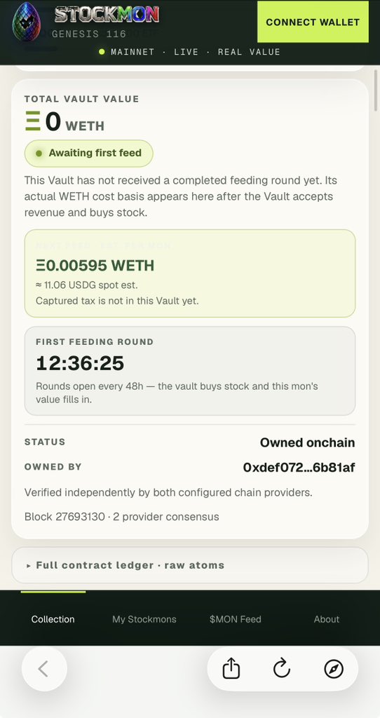 LennoxxCartel's tweet photo. In 12 Hours The First $Mon Feeding Will Take Place. 

It Will Be The First Time Real World Tokenized Stocks Are Paired & Sealed With NFTs. First Time In History. So Yea It’s Pretty Huge. 

Essentially This Will Be The First Time Wrapped Indexes Will Be Tradeable

0x7c646A41572B441527169C576ef0c0A40c667777