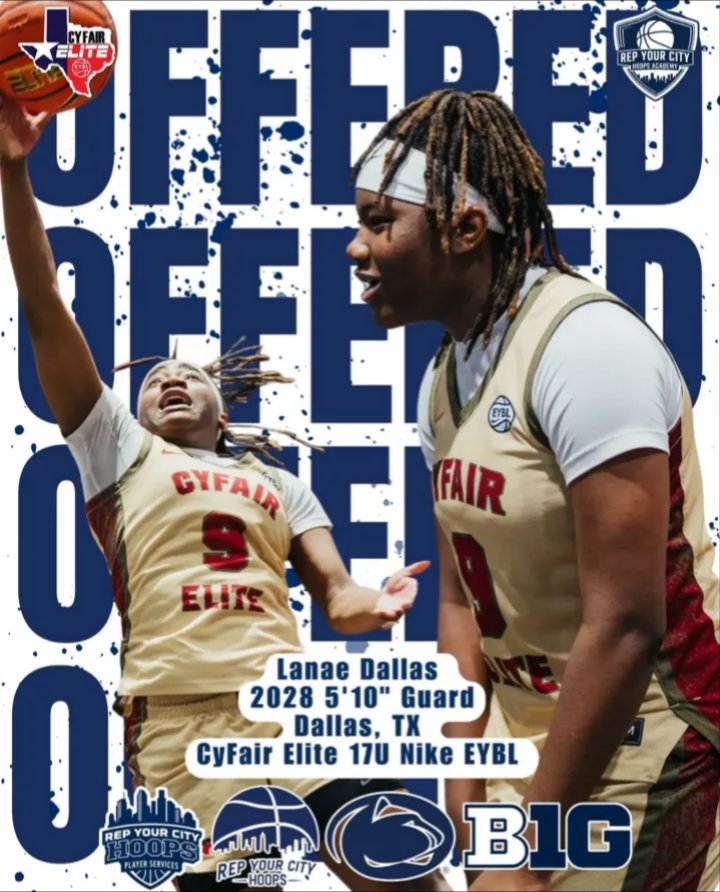 Lanae_Dallas's tweet photo. After a great conversation with @PennStateWBB  I received a. Offer. Thanks Nitty Lions &amp; Coach Staff 🙏 https://t.co/mJQYJA3yWD