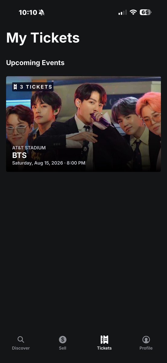 amandaalencarrr's tweet photo. ARMY !!

WTS BTS ARLINGTON D1 08/15 💜 Buyer backed out! 3 tickets: Sec 150, Row 13— 5 rows from idol barricade + amazing extended-stage view. $910 each, preferably sold together. Proof/FT/meetup for transaction/ other forms of payment available. #BTSWTS #BTSArlington #BTSTickets https://t.co/nwa2VOgV84