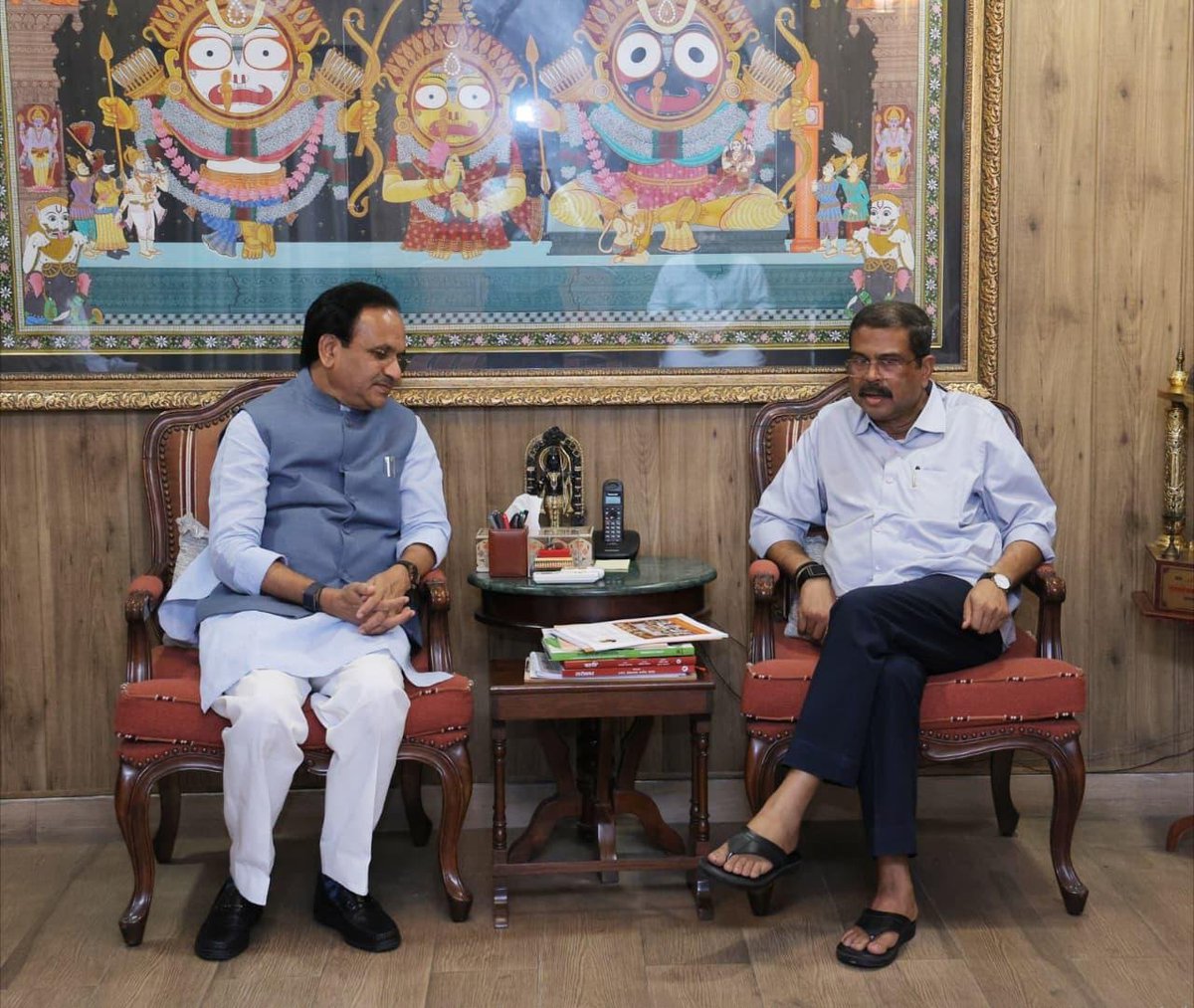 bhagwantkhuba's tweet photo. Today in New Delhi, I had the privilege of meeting former Union Minister of Education and senior leader, Hon'ble Shri @dpradhanbjp  Ji. During the meeting, we exchanged warm greetings and discussed matters of mutual interest.

Hon'ble Shri Dharmendra Pradhan Ji has discharged the responsibility entrusted to him by the Government led by Hon'ble Prime Minister Shri @narendramodi  Ji with great dedication and distinction. His invaluable contributions to India's education sector will always be remembered and remain a lasting source of inspiration.

As the Union Minister of Education, Hon'ble Shri Dharmendra Pradhan Ji introduced several landmark reforms in India's education system, making significant contributions to the academic and skill development of students and youth across the country.

Some of the major policies and reforms implemented during his tenure as Union Education Minister include:

1. Implementation of the National Education Policy (NEP) :  
2020Accelerated the implementation of the National Education Policy (NEP) 2020, promoting multidisciplinary education, multiple entry and exit options, skill-based learning, and greater emphasis on Indian languages.

2. PM SHRI  Schools : 
Launched the PM SHRI (Prime Minister Schools for Rising India) initiative to upgrade thousands of government schools with modern infrastructure, smart classrooms, and high-quality education.

3. NIPUN :  
Bharat Strengthened foundational literacy and numeracy among primary school children through the NIPUN Bharat Mission.

4. Digital Education : 
Expanded digital learning platforms such as DIKSHA, SWAYAM, and SWAYAM PRABHA, while promoting online and hybrid modes of education.

5. Promotion of Indian Languages : 
Encouraged engineering, technical, and medical education in Indian languages and supported the development of educational resources in various regional languages.

6. Academic Bank of Credits (ABC) : 
Introduced a digital system for storing students' academic credits, enabling seamless transfer of credits between universities.

7. National Credit Framework (NCrF) : 
Established a unified credit framework integrating school, higher, and vocational education, allowing greater academic flexibility and mobility.

8. Common University Entrance Test (CUET) : Strengthened the Common University Entrance Test (CUET) to provide a more transparent and equitable admission process for Central Universities across the country.

9. Digital University : 
Initiated the Digital University project to expand access to quality higher education through digital platforms.

10. Research and Innovation : 
Promoted research and innovation through the Anusandhan National Research Foundation (ANRF), encouraging stronger academic and industry collaboration.

11. Teacher Training : 
Enhanced continuous professional development for teachers through DIKSHA and other platforms, focusing on modern teaching methodologies.

12. Vocational Education : 
Integrated vocational and skill-based education into the school system, preparing students with industry-relevant skills.

13. Higher Education Reforms : 
Promoted multidisciplinary universities, introduced greater flexibility in higher education, and enabled students to pursue two academic programmes simultaneously.

14. Internationalisation of Education : 
Facilitated opportunities for foreign universities to establish campuses in India and encouraged global collaborations involving Indian universities.

15. Student Welfare : 
Expanded scholarship programmes, improved access to digital learning resources, and promoted initiatives aimed at enhancing students' employability.
@blsanthosh 

#NewEducationPolicy #NEP #Education #PMShree