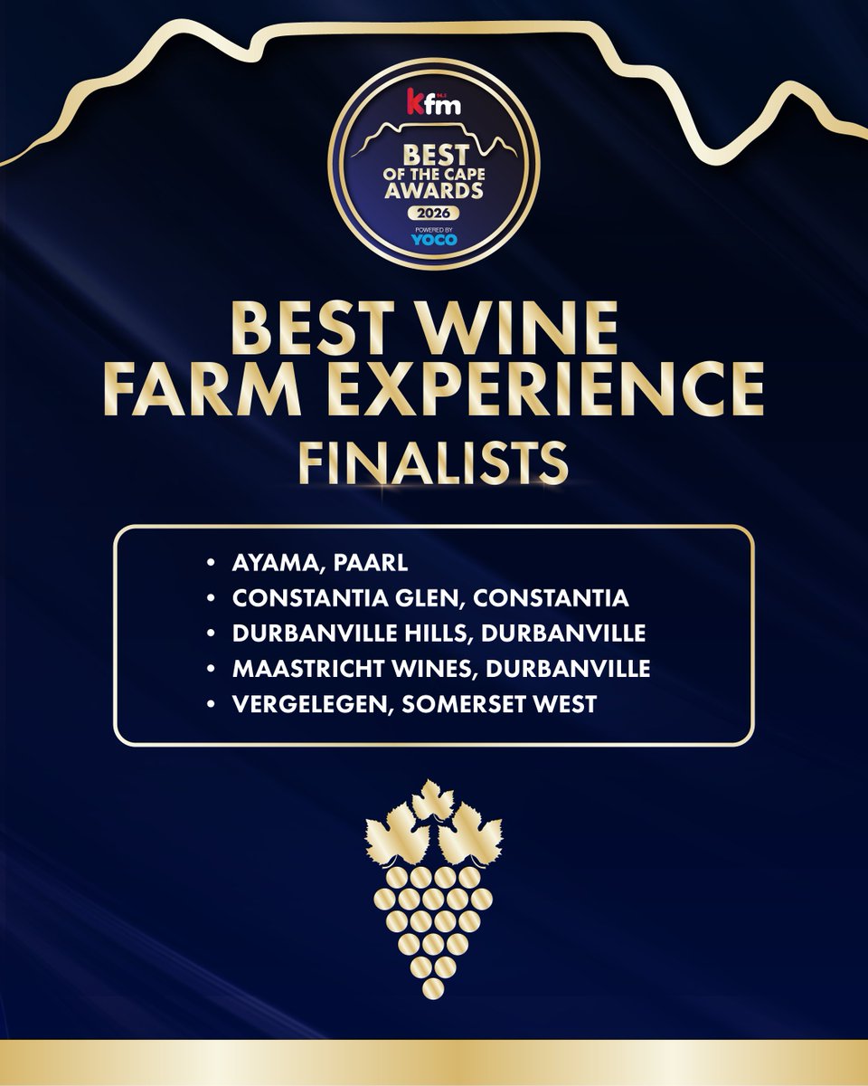 KFMza's tweet photo. 🎉 Meet your #KfmBestoftheCape finalists 🏆 nominated by YOU and announced on #TheFlashDrive 🎙️Voting opens tomorrow at 6 am 🗳️

#PoweredByYoco | @Yoco_ZA https://t.co/ikIZ9YhS98
