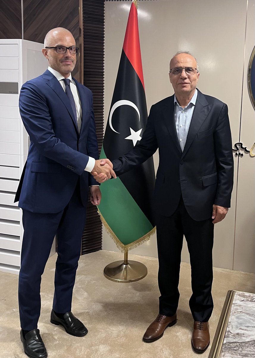 nicolaorlando's tweet photo. I welcomed the opportunity to meet Presidential Council Member H.E. Abdullah Al Lafi in Tripoli today as my mandate in Libya approaches its conclusion.

We shared our concerns over the recent tensions in Zawyia and Sorman. We agreed on the need for all stakeholders to commit to an inclusive political process leading to national elections and unity as the only guarantee for long term stability and prosperity. 

I reaffirmed the #EU’s full support for @HannaTetteh’s mediation efforts and for all international initiatives that advance this objective.
