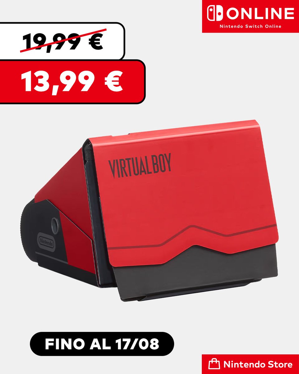 NintendoStoreIT's tweet photo. Fino al 17/08, nel Nintendo Store, puoi trovare Virtual Boy (modello di cartone) per Nintendo Switch 2/Nintendo Switch scontato! Disponibile qui: https://t.co/HCR5rhwwra https://t.co/xOdbBXhVLs