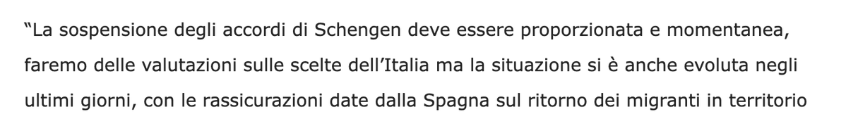 vitalbaa's tweet photo. Insomma, oggi l'Ue ha detto che 1) nessun migrante di Ceuta è entrato in Europa, 2) che valuterà se c'erano i presupposti per la sospensione di Schengen con la Spagna da parte dell'Italia, 3) che non vede legame tra la regolarizzazione dei migranti in Spagna e i fatti di Ceuta e, infine, 4) che i centri in Albania sono cosa diversa dagli hub di rimpatrio.

A posto così.