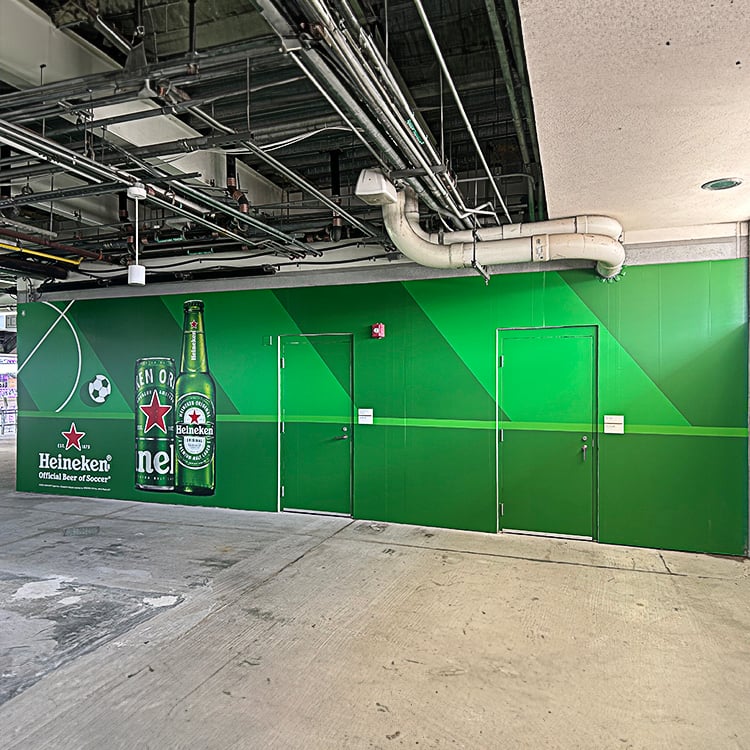 AMIGraphics's tweet photo. 🏟️ New look. Same game-day energy.
AMI Graphics refreshed the Heineken Market at Inter&amp;Co Stadium with a complete adhesive vinyl re-wrap before Orlando City SC returned home. Walls, columns, cooler doors &amp; signage—wrapped and ready. ⚽
#AMIGraphics #OrlandoCitySC #SportsBranding https://t.co/Xz0GhFYIOQ