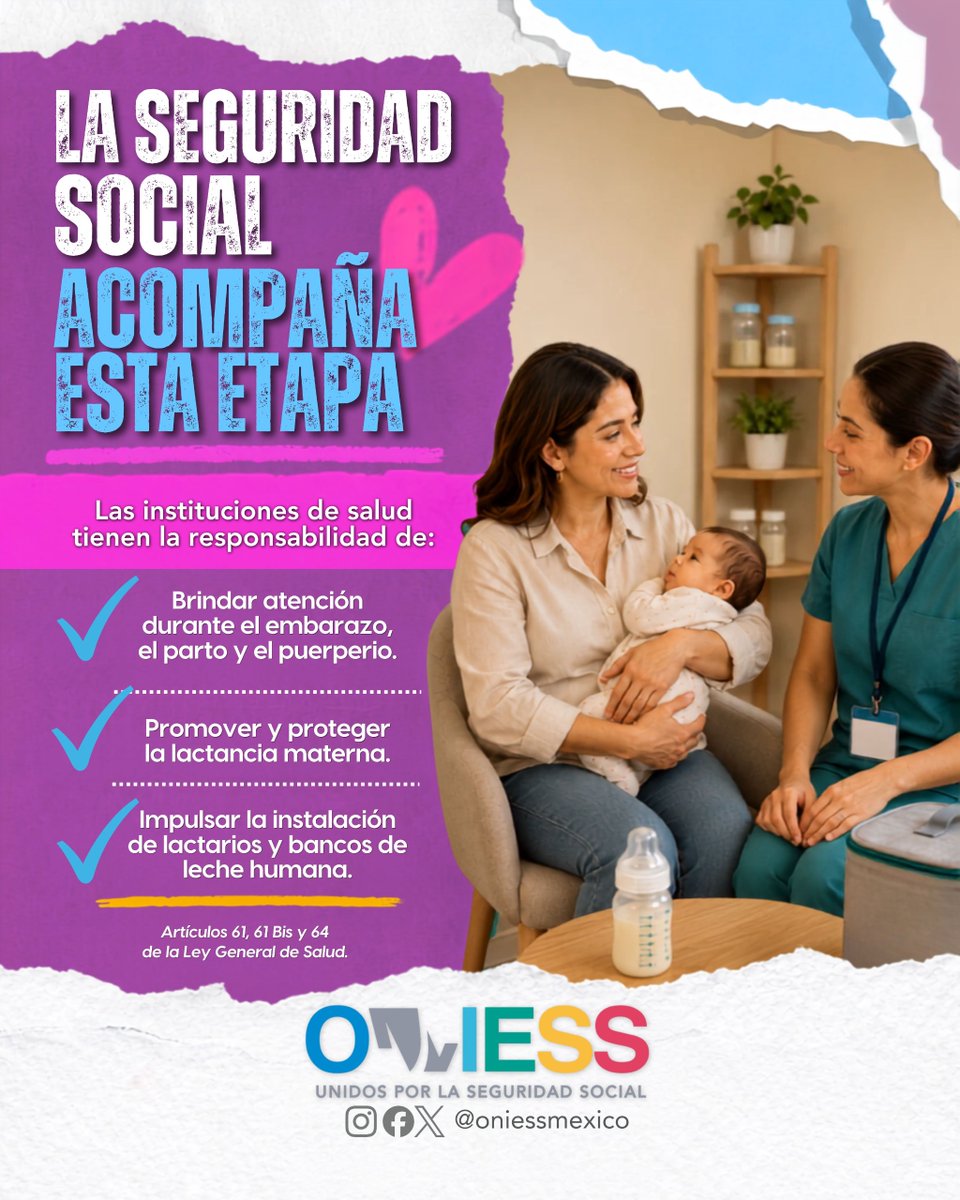 oniessmexico's tweet photo. ⏰ Tu jornada laboral no debería impedir la lactancia, ni esta debe ser motivo de discriminación 

#ONIESS #LactanciaMaterna #UnidosPorLaSeguridadSocial https://t.co/aPjrtWGOFj