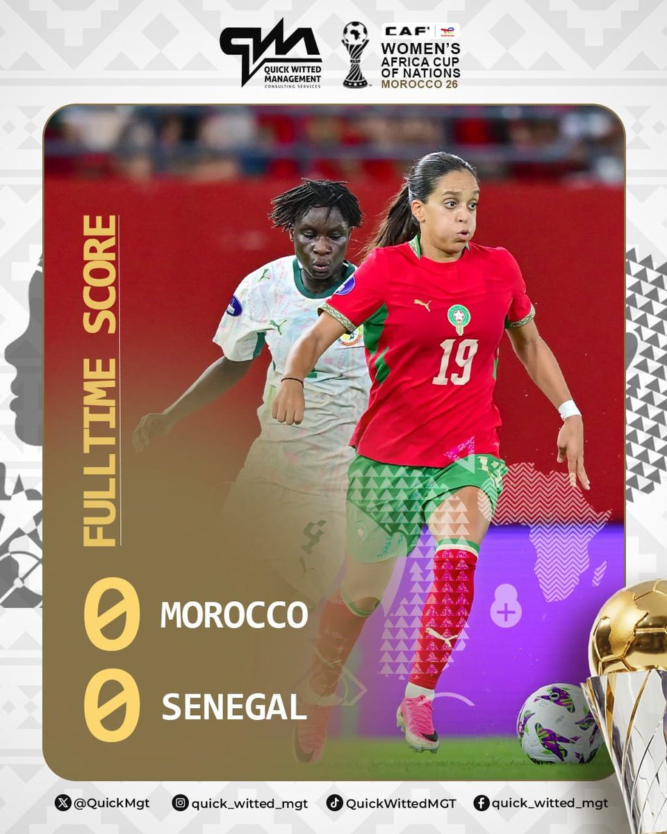 NMegan82197's tweet photo. LE GROUPE A A RENDU SON VERDICT 🇲🇦🇩🇿

0-0 entre Maroc et Sénégal. 
L'Algérie s'impose 2-0 face au Kenya.

Le Maroc termine en tête. L'Algérie passe 2e.
Le Sénégal et le Kenya quittent la compétition.

Qui ira au bout ? 👀

#WAFCON2026 #Footballfeminin #QuickWittedMGT https://t.co/DmqWfgiv7H