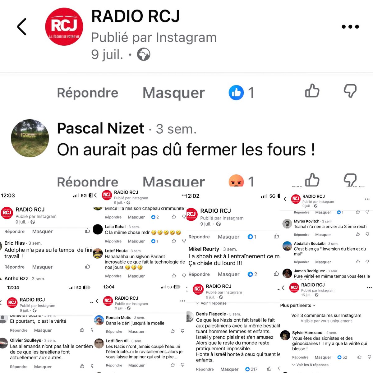 s_sebbane's tweet photo. Merci Madame la Ministre ! sur @RCJRADIO nous en recevons aussi des milliers par jour .. un petit exemple pris en deux minutes sous un post du Grand Rabbin de France qualifié de “savon parlant” .. sous ce seul post il y en a 3270 .. on fait comment face à cette déferlante antisémite ?