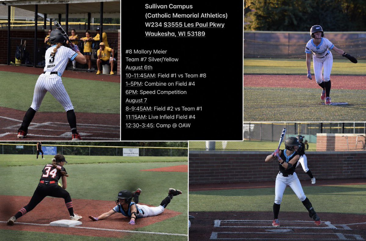 MalloryMei79681's tweet photo. Excited to be a part of @ShowtimeSports1 2026 Midwest Showcase! I am on team 7 (silver and yellow) and I am number 8. Games: 8/6 10AM on field #1 and 8/7 8AM on Field #2. On 8/6 at 6 PM I will be in the speed competition! I hope to see you there! @2010Wisconsin @WI_LightningSB https://t.co/sopAuvKzf3