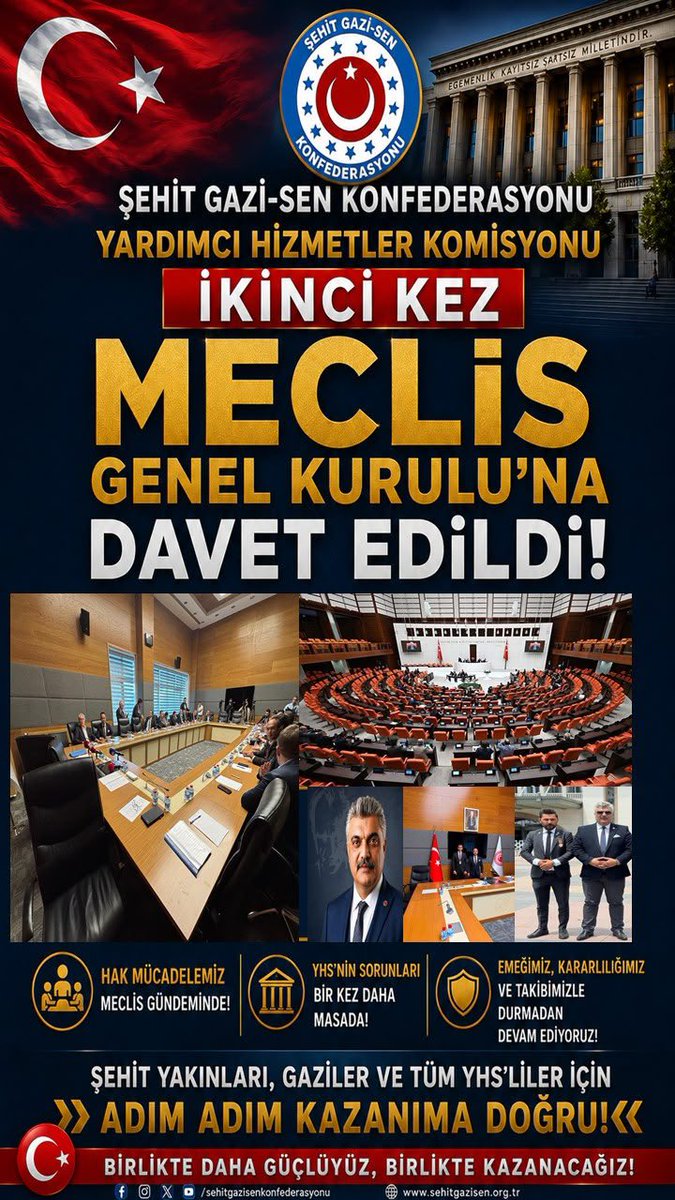 ismbzkt's tweet photo. HAKLARIMIZ İÇİN YENİDEN TBMM GENEL KURULU'NDAYIZ!
Şehit Gazi Sen Konfederasyonu Yardım Hizmetleri Komisyonu olarak, kamuda görev yapan tüm kardeşlerimizin gür sesi olmaya devam ediyoruz.#YardımcıHizmetlerSınıfı #YHS
#YardımcıHizmetlerSınıfı #hizmetli #2828 #3713 https://t.co/JMOw8A0Cie