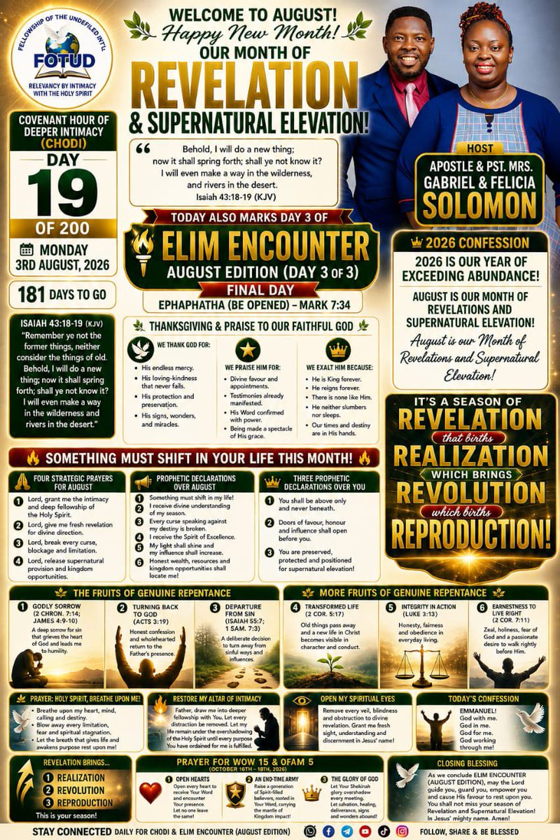 gabrielesolomon's tweet photo. "Eye has not seen, nor ear heard..."(1 Cor 2:9-16).🔥
​When God gives REVELATION,it creates REALIZATION,which sparks a REVOLUTION,leading directly to REPRODUCTION (Manifestation)!​What a mind-blowing session
Get ready—things are shifting rapidly for you this season!🙌✨
​ #FOTUD https://t.co/JQttdku7P1