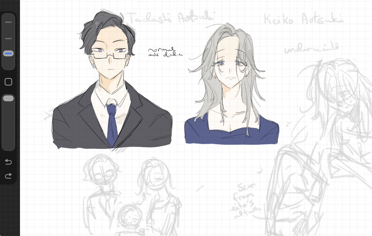 puuriangel's tweet photo. my take on eito aotsuki’s parents https://t.co/CLY9IsWY0H