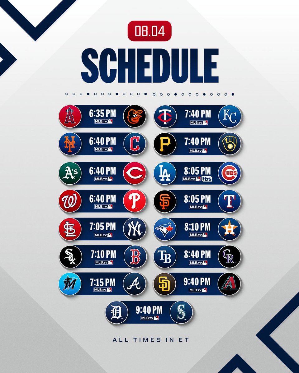 MLB's tweet photo. -Tarik Skubal makes his Dodgers debut against the Cubs
-Red Sox look to extend their 5-game winning streak as they take on the White Sox in a battle of the Sox
-Trey Yesavage and Jesús Luzardo both take the mound today

A 15-game slate for your Tuesday! https://t.co/TRP3yCXuZ2