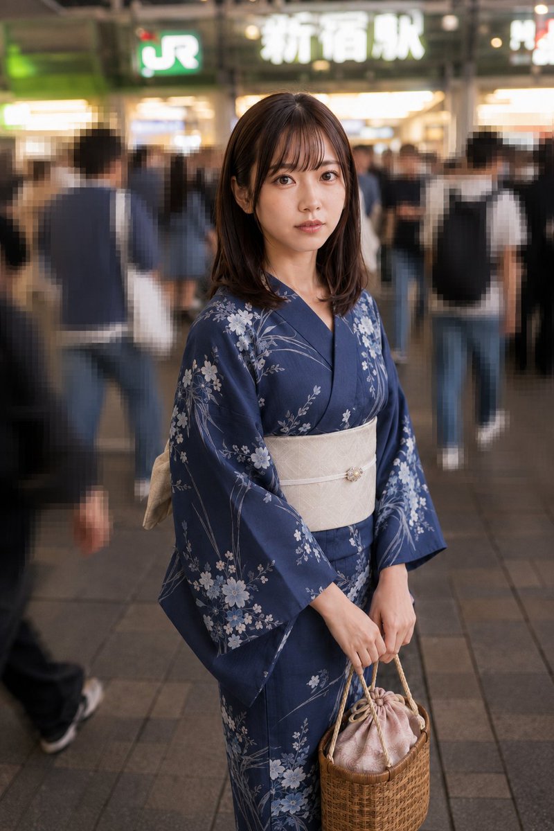pessmarket's tweet photo. ピンク　と　ネイビー　どっちの浴衣がいいかな？
コメントで教えて🎆

#浴衣 #祭り #AI #AI美女 https://t.co/D5UUDLJmW4