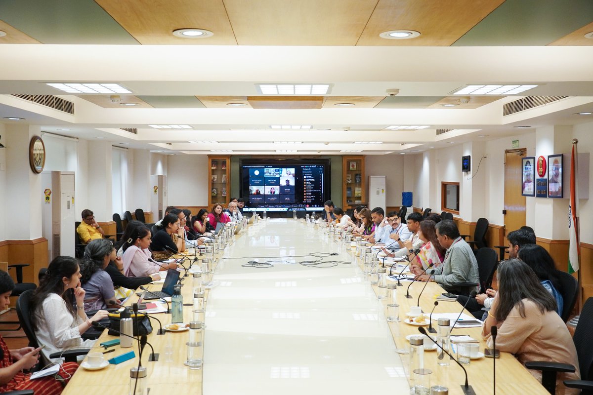 NITIAayog's tweet photo. NITI Aayog convened a high-level Roundtable on "Reimagining ICDS for the Future", chaired by Dr. M. Srinivas, Member, NITI Aayog.

The Roundtable brought together Shri Anil Malik, Secretary, Ministry of Women and Child Development; senior officials from the Ministry; and experts from government, academia, international organisations, and civil society to deliberate on strengthening the Integrated Child Development Services (ICDS) to meet India's evolving needs.

The discussions focused on transforming Anganwadi Centres into integrated hubs for early childhood development and women-led development, strengthening nutrition services, improving urban service delivery, empowering the frontline workforce, leveraging technology and convergence, and deepening community participation. The deliberations reaffirmed a shared commitment to building a future-ready ICDS that supports the vision of Viksit Bharat by 2047.

#ICDS #EarlyChildhoodDevelopment

@PMOIndia @narendramodi @Rao_InderjitS @MIB_India @PIB_India @DDNewslive @ashoklahiribjp