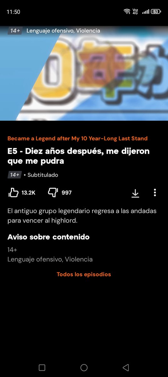 Guti628's tweet photo. @crunchyroll_la No tiene subtítulos en español el capítulo 5 de "Become a Legend after My 10 Year-Long Last Stand" https://t.co/L7WAYUKkYe
