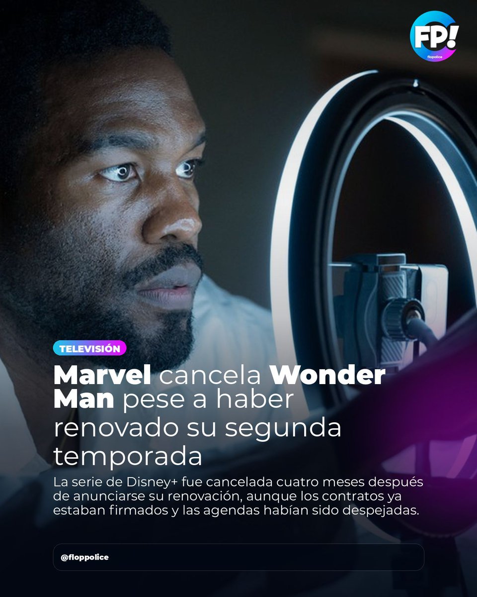 _floppolice's tweet photo. 🚨💥 Marvel canceló Wonder Man apenas cuatro meses después de haber anunciado oficialmente su segunda temporada.

¿Crees que Marvel cometió un error al cancelarla? 👀👇

#WonderMan #Marvel #DisneyPlus #YahyaAbdulMateenII #TVNews #FlopPolice https://t.co/QpUCrmpYt6