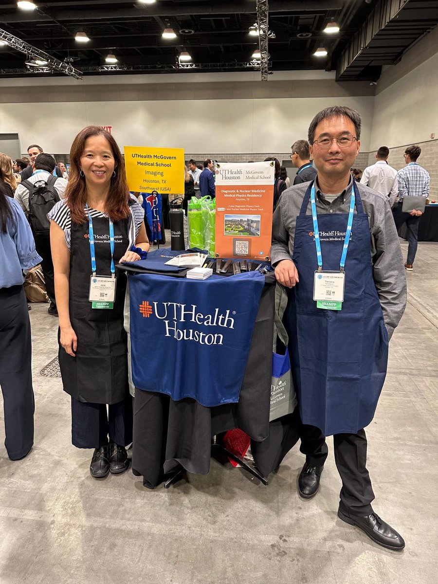 UTHMedPhys's tweet photo. Just back from the 2026 #AAPM Annual Meeting! Thanks to everyone who stopped by the UTHealth Houston Medical Physics table. If we missed you, we hope to connect with you this fall at the Virtual Residency Fair! #MedPhys #Residency https://t.co/LpQqetTLyy