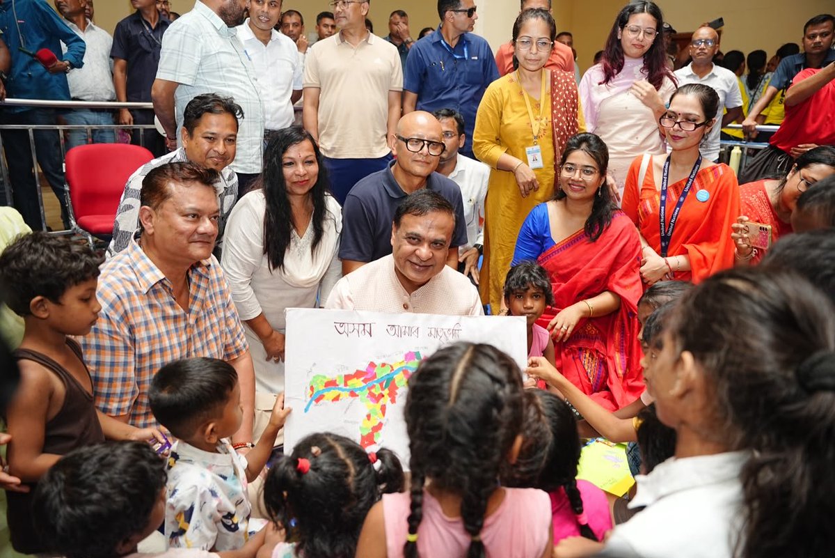 himantabiswa's tweet photo. Across Sivasagar and Demow, I walked through floodwaters to meet my flood affected family members. floods. I assured them that they will not face this crisis alone and personally explained the assistance our Government has made available for their recovery. https://t.co/ztDazI3yHY