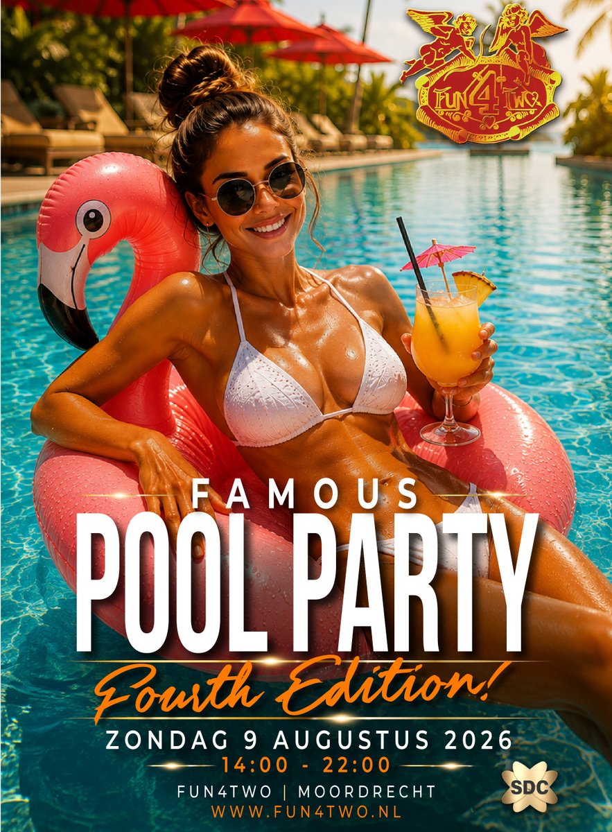 clubfun4two's tweet photo. Fun4Two's Famous Pool Parties!
Het is volop zomer!
DE 4E EDITIE!
ZONDAG 9 AUGUSTUS
14:00 - 22:00 UUR
Na drie spetterende pool parties de afgelopen weken, nu as. zondag 9 Augustus de vierde Famous Pool Party in Fun4Two!
https://t.co/jRrn8J3zQP
#poolparties #PoolParty #Fun4Two https://t.co/1YRu3aUiiK