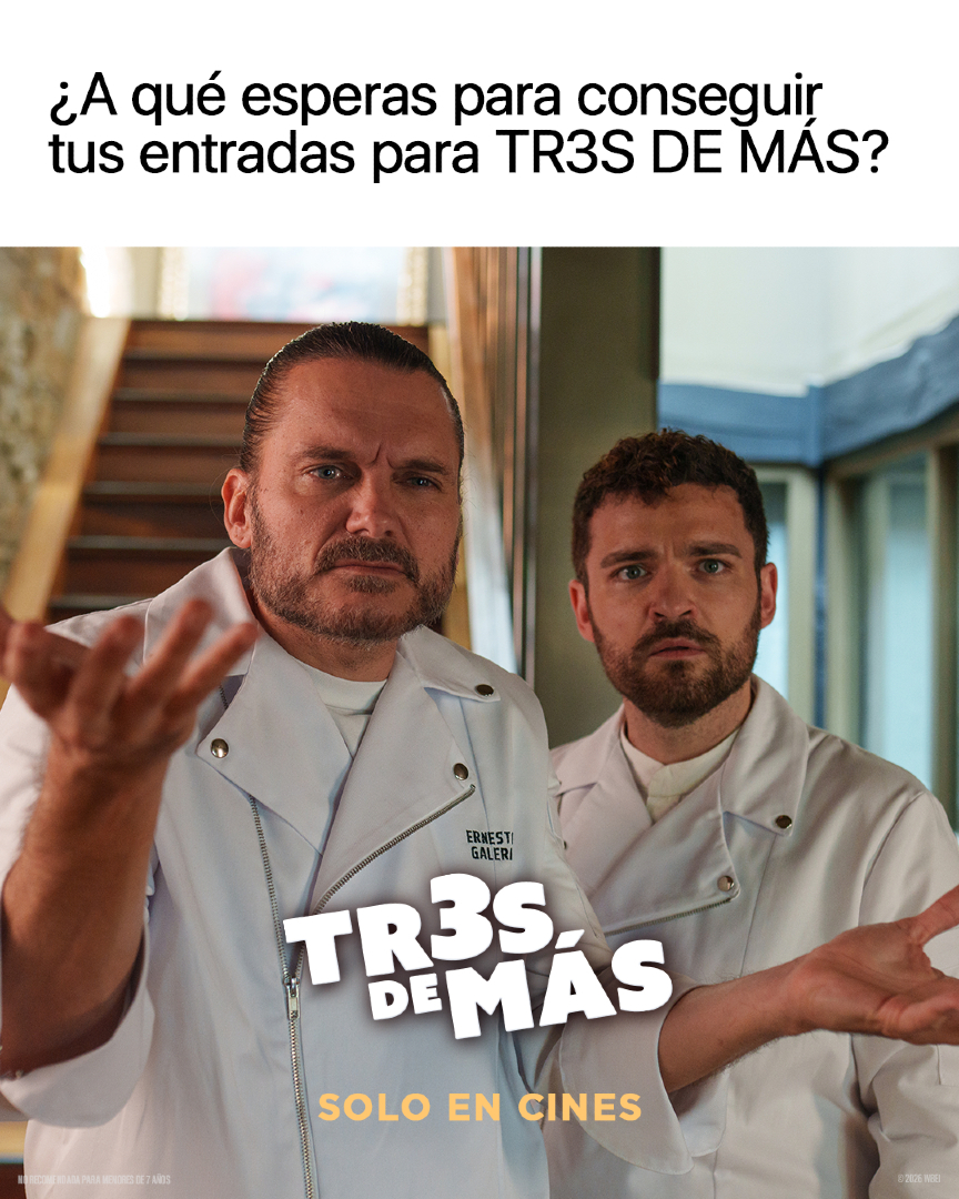 WarnerBrosSpain's tweet photo. ¿Te imaginas que tu vida perfecta se ponga patas arriba de un día para otro? 🙃

Este verano, ríete con Kira Miró y Salva Reina en #TresDeMás, la comedia que no puedes perderte, dirigida por Mar Olid.

🍿 ¡Corre a tu cine favorito y disfrútala en familia! https://t.co/NzucBlxxSC