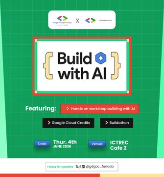gdgoc_funaab's tweet photo. We also hosted our Build with AI session, featuring Google Developer Expert Mustapha Adekunle, who introduced members to the possibilities of AI and practical ways to get started. https://t.co/kd44p2A9sv