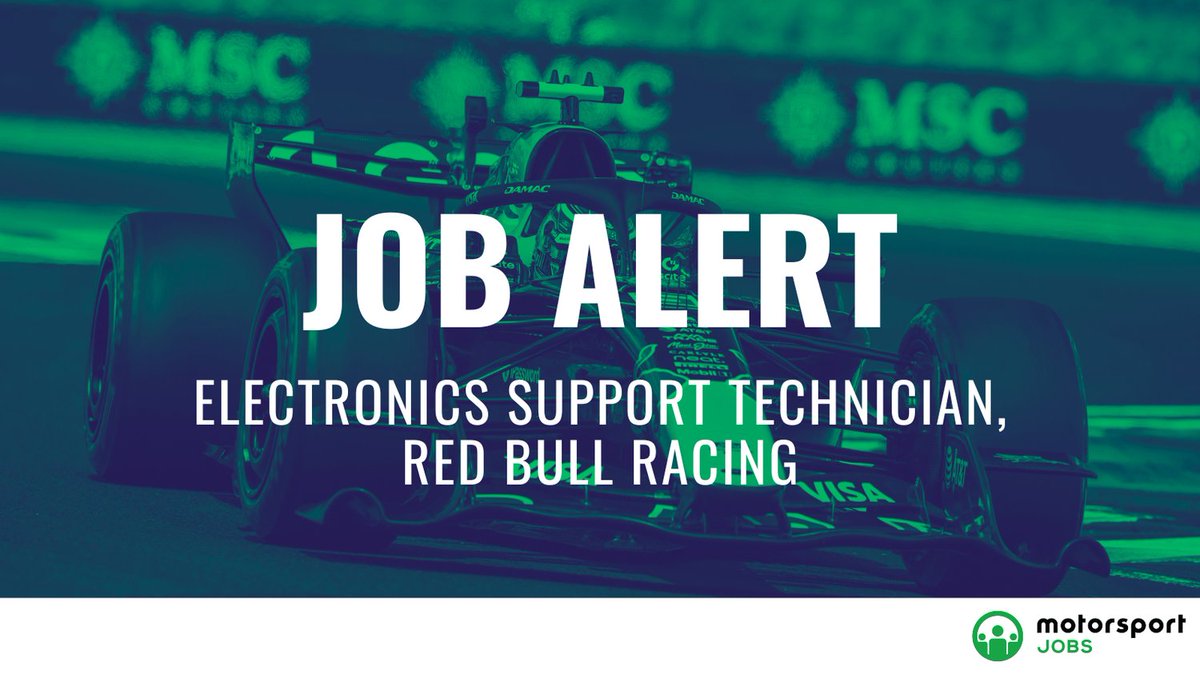 Motorsport_Jobs's tweet photo. Join @RedBullRacing as an Electronics Support Technician.
Apply here: https://t.co/fSN6Z9z26g
#motorsportjobs #motorsport #jobs #jobalert #autosport #jobsinmotorsport #hiring #howtogetajobinf1 #f1jobs #workinf1 #jobsinf1 https://t.co/G8k2z30VFI