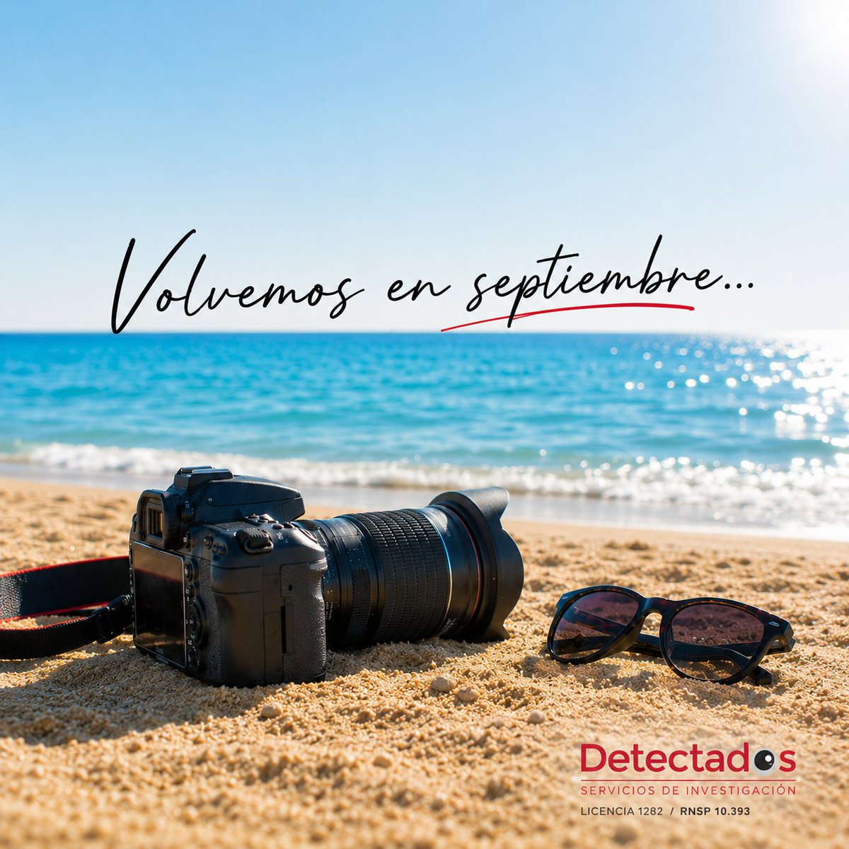 Detectados_Inv's tweet photo. 📷 Ha llegado el momento de cambiar el objetivo de la cámara... por el horizonte del mar. 🌊
Recargamos energías para volver en septiembre con el mismo compromiso, la misma ilusión y el rigor de siempre.
¡Felices vacaciones! ☀️
#Detectados #DetectivesPrivados #FelicesVacaciones https://t.co/DA87jwNDKb