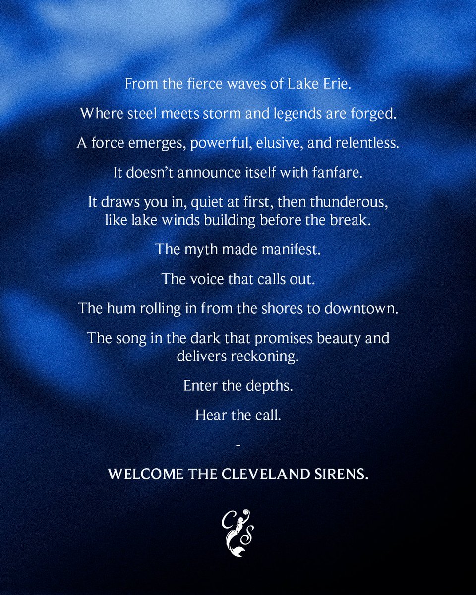 clevelandsirens's tweet photo. Forged on our shores, this is the story of the Cleveland Sirens. #HEARTHECALL📢

EXPLORE: https://t.co/pZKXPRqv9U https://t.co/fG7laExOOG