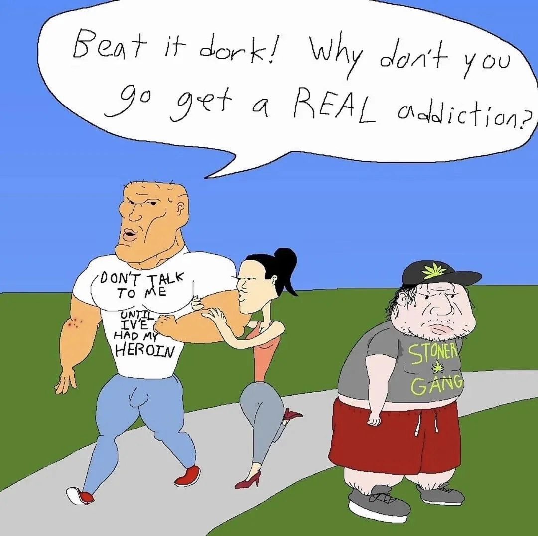 sadreturns's tweet photo. kratom users passing by weed smokers in the street https://t.co/Cg1ksAhS9H