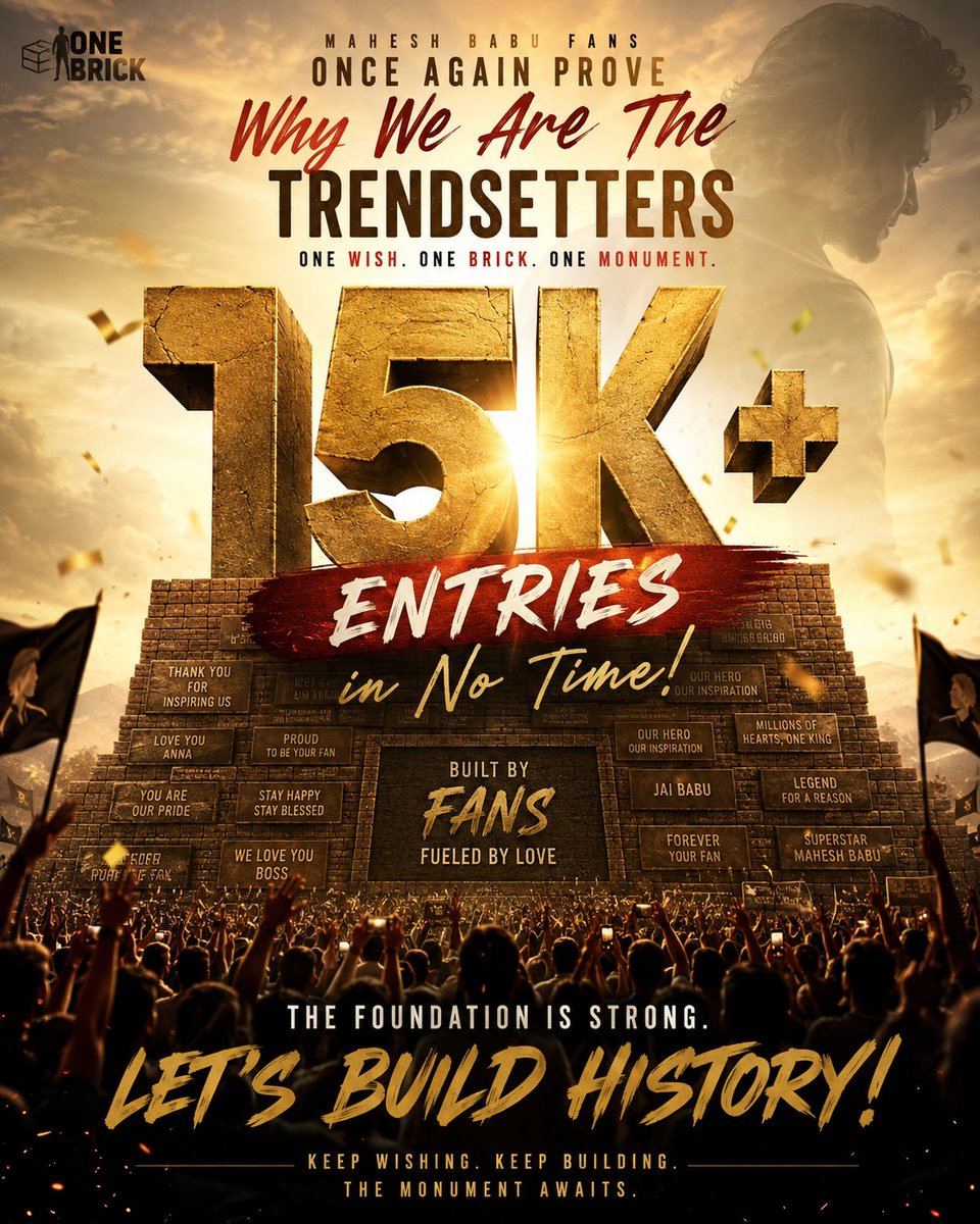 TWTM__'s tweet photo. 15000+ entries already💥

Reveal adhiripovali cap @MaheshFanTrends👀

@urstrulyMahesh #Varanasi
#MonumentForSSMB https://t.co/mzu2cD36iU