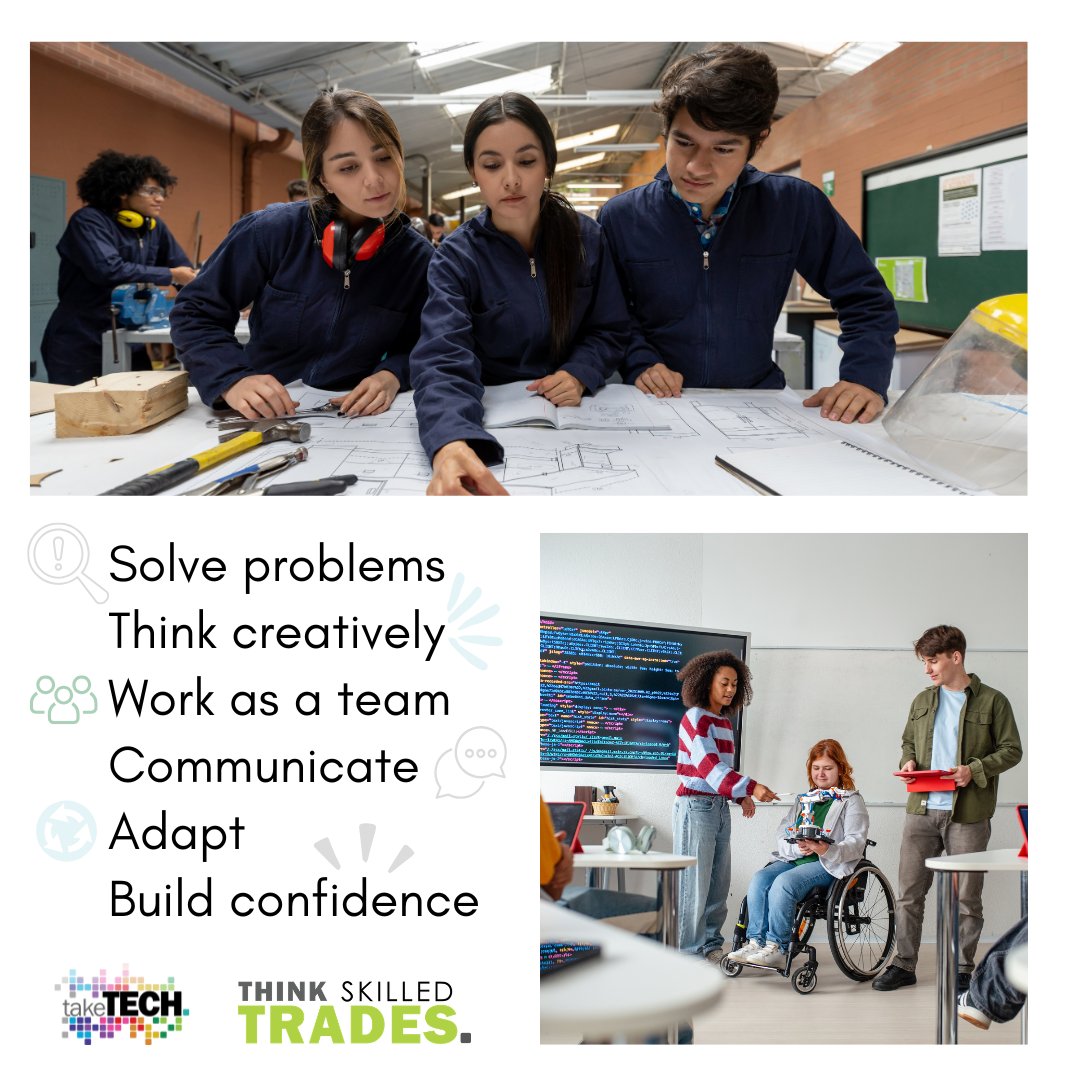 OCTEOntario's tweet photo. The best thing you learn in Technological Education isn't just how to use a tool.
It's how to:
✔ Solve problems
✔ Think creatively
✔ Work as a team
✔ Communicate
✔ Adapt
✔ Build confidence
These are skills you'll use for life!
#TakeTech #TeachTech https://t.co/mYT2HnhVxH