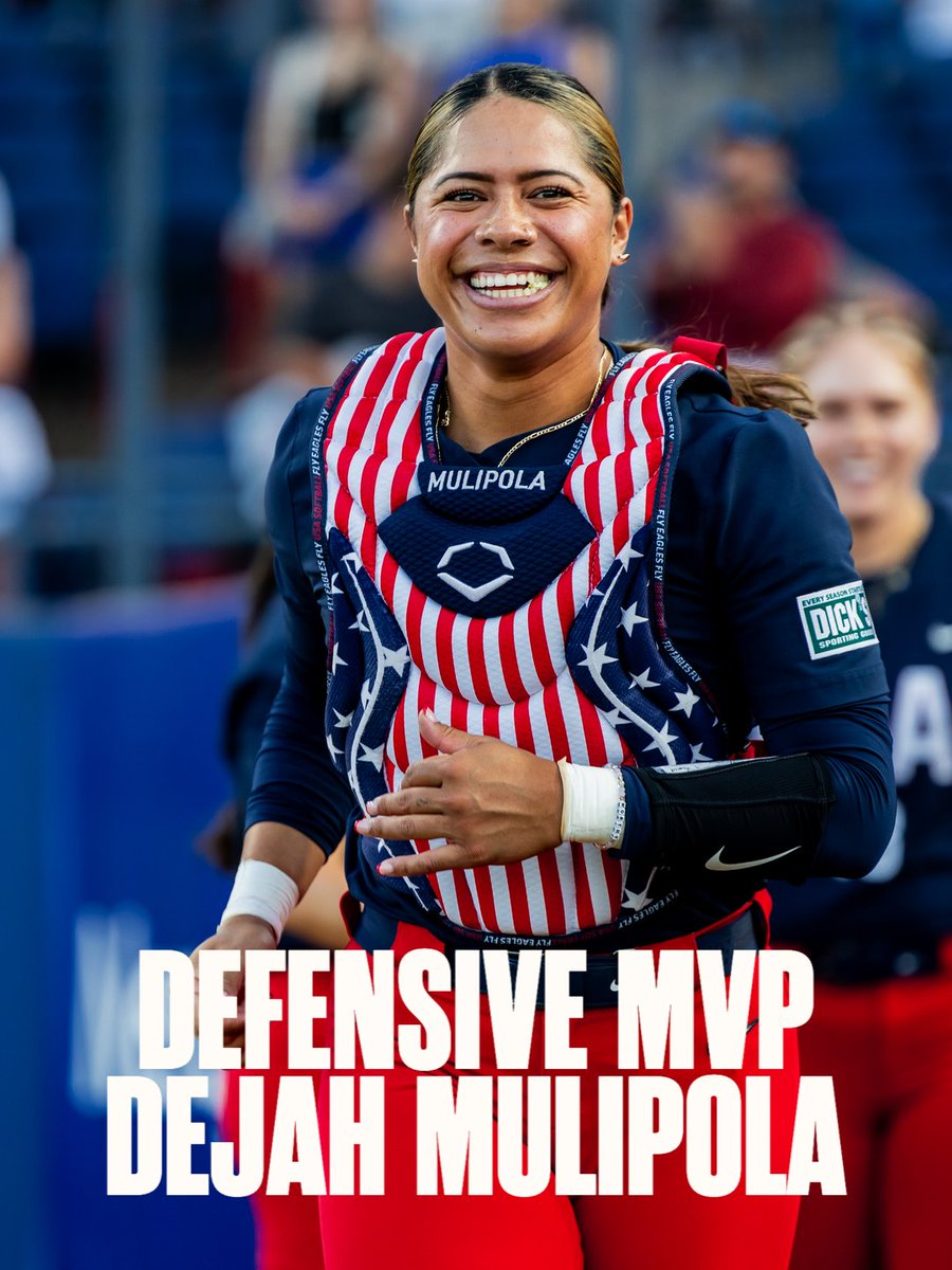 theAUSLofficial's tweet photo. Dejah Mulipola was named the Defensive MVP of the International Cup with @USASoftballWNT 👏 https://t.co/63oexzUZ57