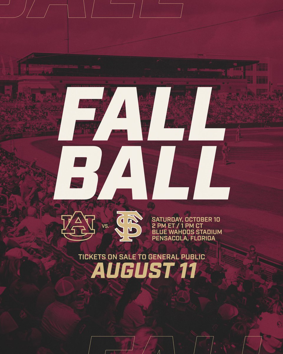 FSUBaseball's tweet photo. We’re heading back to Pensacola for some fall ball on October 10! https://t.co/AGsV27CHZ7