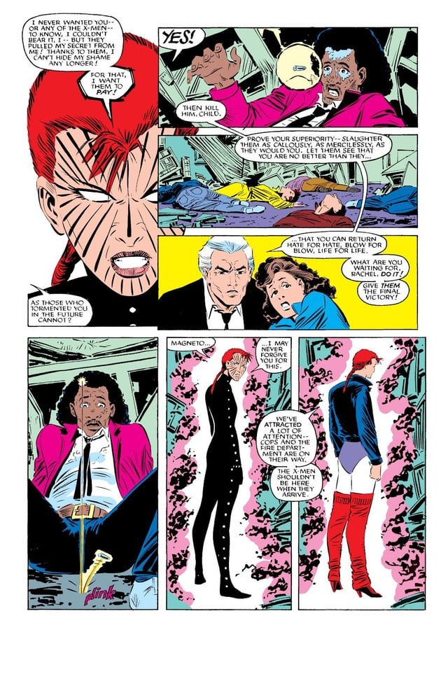 Southern_Inks's tweet photo. Exactly!

This was my post from yesterday about this psycho not-Jean Grey thing.

The most 1:1 comparison to how “Jean” acted in this film is Silver Age Magneto. Silver Age Magneto was kind of an evil Twat. He threatened a lot, took an island hostage, took over the Savage Land, & imprisoned & tortured the X-Men. Then, in  UXM 150, he sank a Soviet Submarine, killing all on board, that was coming to attack him when he was holding the world hostage & demanding Nuclear Disarmament. He only relented when he thought he’d accidentally killed Kitty Pryde (a child at the time he’d mistaken for an adult combatant), this causes severe flashbacks & the introduction of his “tragic backstory” as a holocaust survivor. 

The next decade of comics saw him trying to redeem himself but it never let him off the hook for his past crimes. Because superhero comics USED to understand that killing innocents is, altogether now, WRONG. So, despite his willingness to change, Magneto had to submit to a public trial, more than once, have others, like Cyclops & (gasp) Jean, constantly doubting him, prove himself over & over again, & ultimately, sacrifice himself to save his followers after realizing his way no longer worked (XM3 Mutant Genesis) 

So, if the MCU wants to have Jean submit to a public trial for her crimes, beg constant forgiveness, deal with constant doubt about her motives & agenda, & ultimately be willing to sacrifice herself to save others, okay. It will never be Jean as she should be from the comics, but I’ll buy into this version as an alt-universe take w/her as a female spin on Magneto.